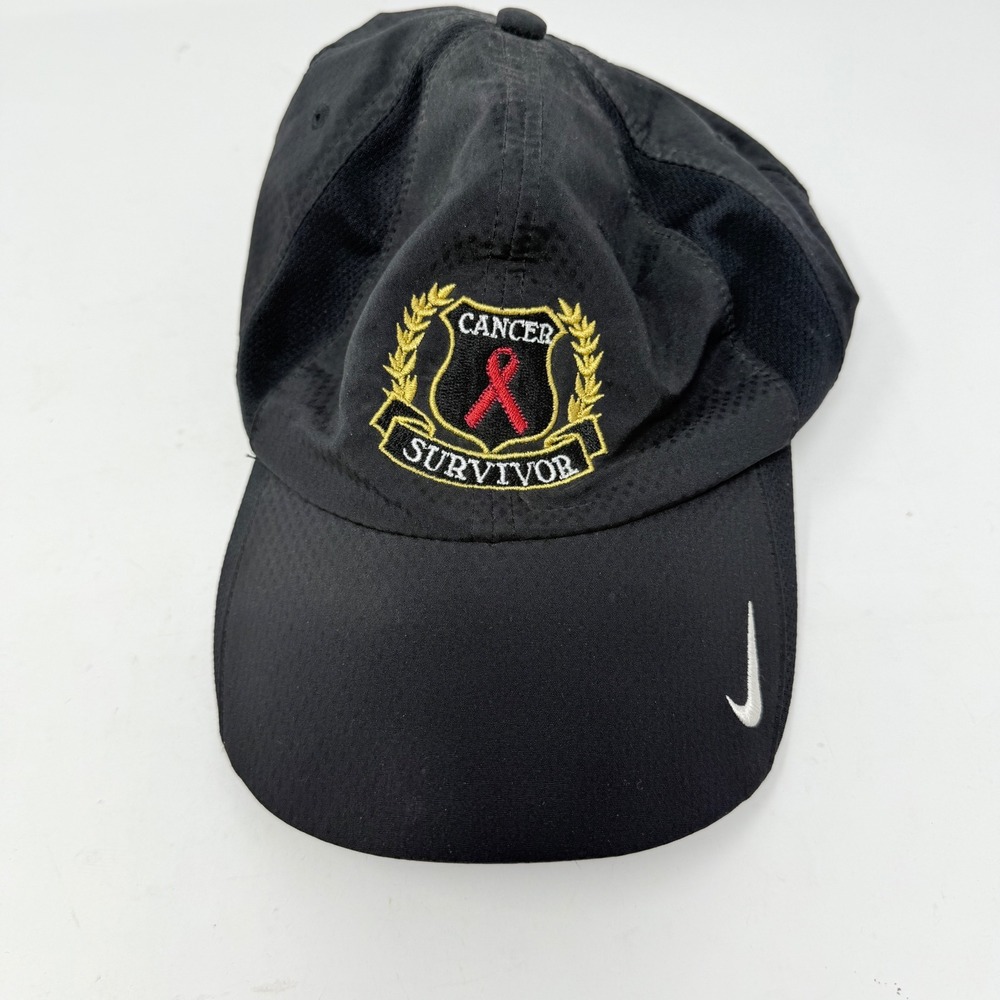 Nike Golf‎ Black Cancer Survivor Patch Baseball Cap Adjustable Strap